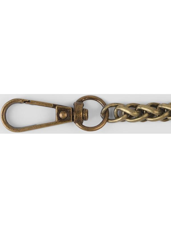 Цепочка для сумки, с карабинами, железная, 7 × 7 мм, 120 см, цвет бронзовый