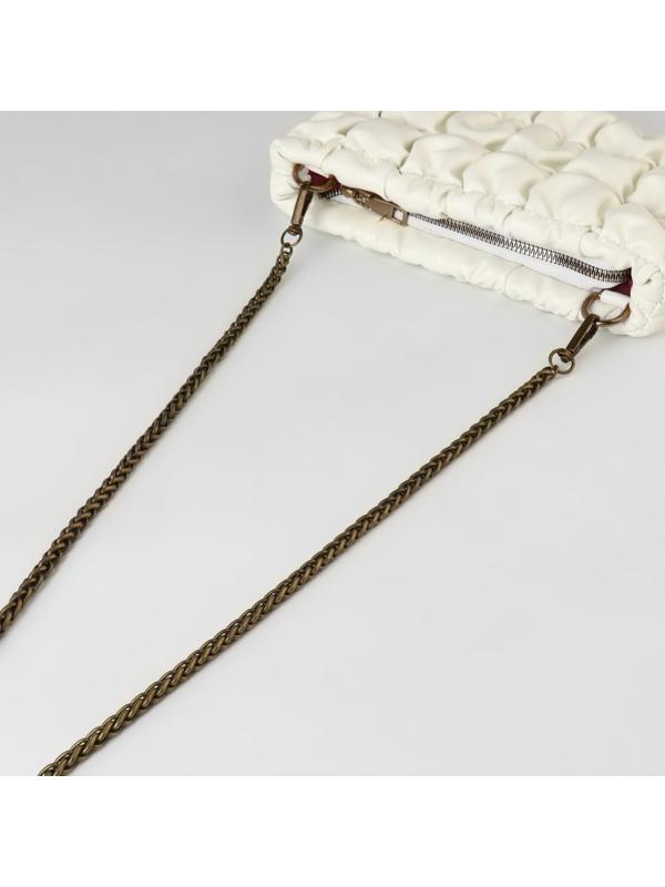 Цепочка для сумки, с карабинами, железная, 7 × 7 мм, 120 см, цвет бронзовый
