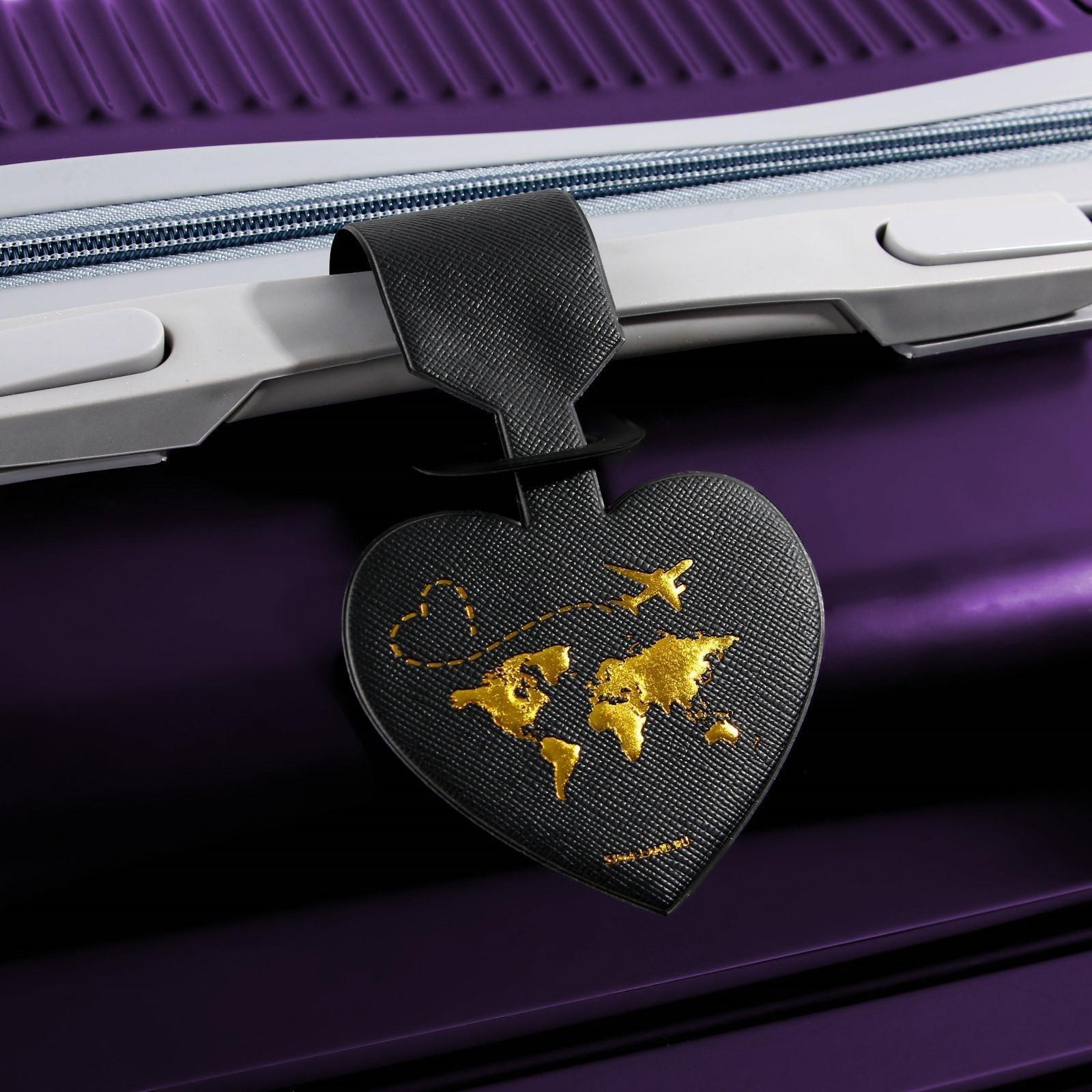 Бирка на чемодан в виде сердца, черная