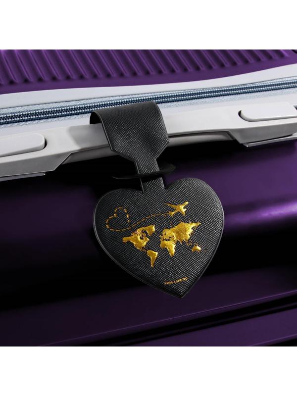 Бирка на чемодан в виде сердца, черная