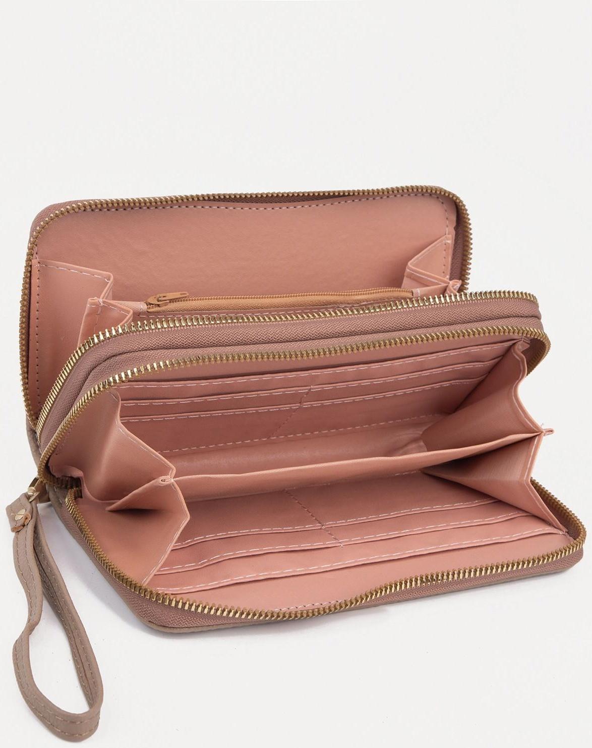 Кошелёк на молниях, цвет бежевый