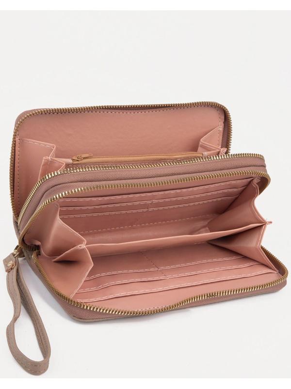 Кошелёк на молниях, цвет бежевый