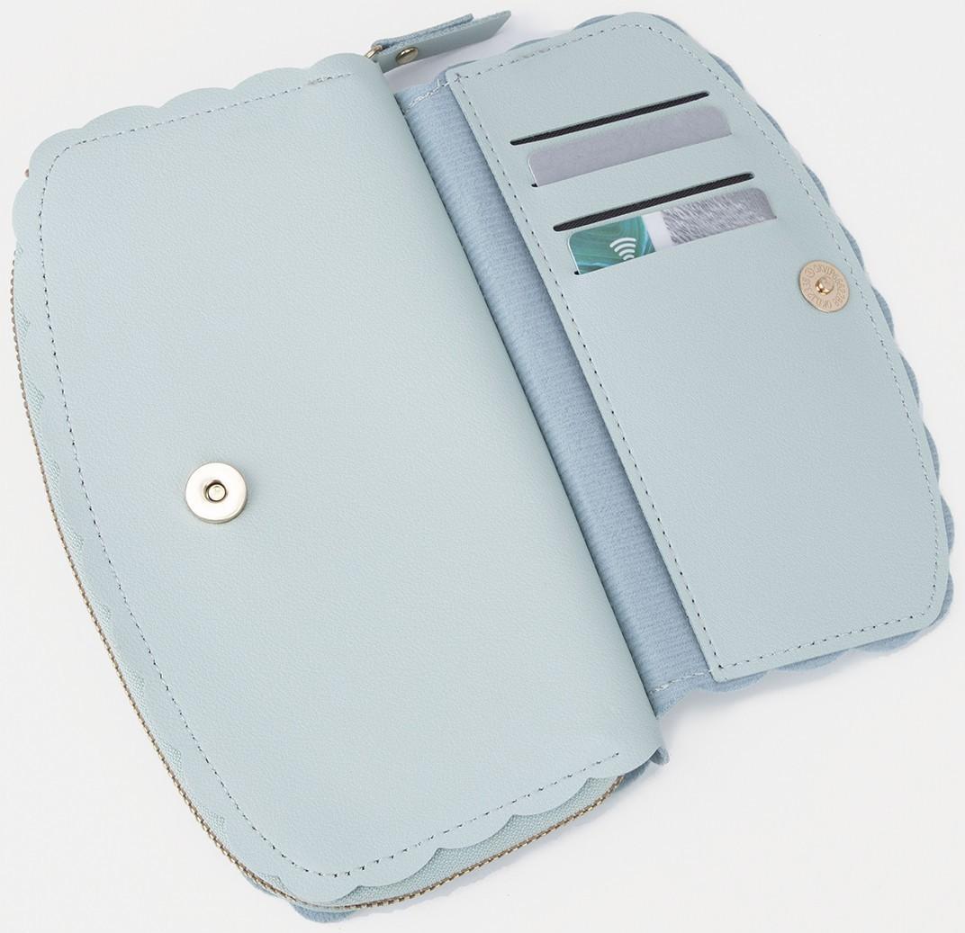 Кошелёк на молнии, цвет голубой