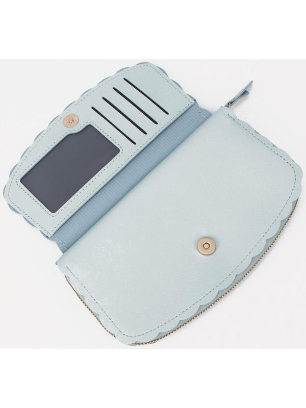 Кошелёк на молнии, цвет голубой
