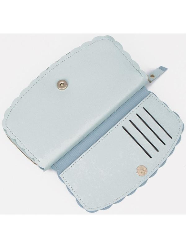Кошелёк на молнии, цвет голубой