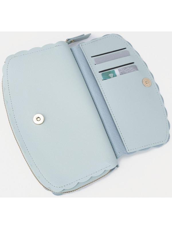 Кошелёк на молнии, цвет голубой
