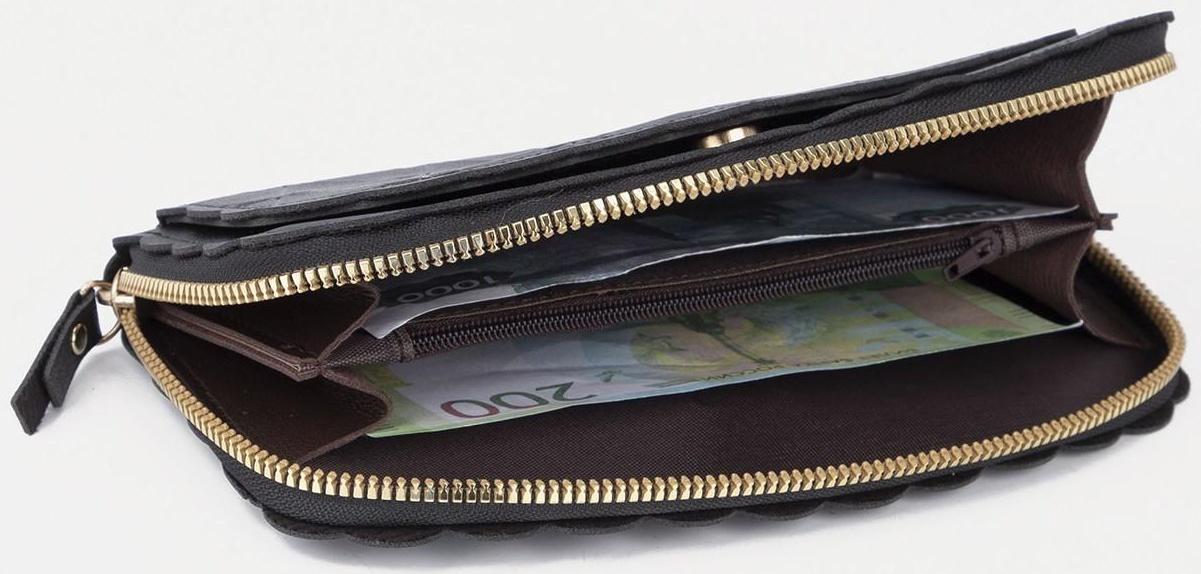 Кошелёк на молнии, цвет чёрный