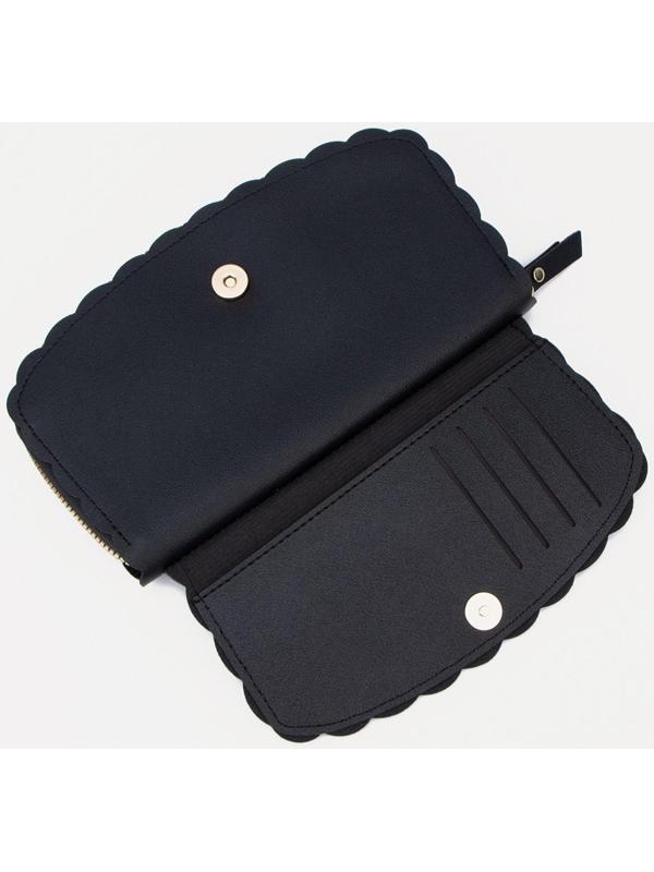 Кошелёк на молнии, цвет чёрный