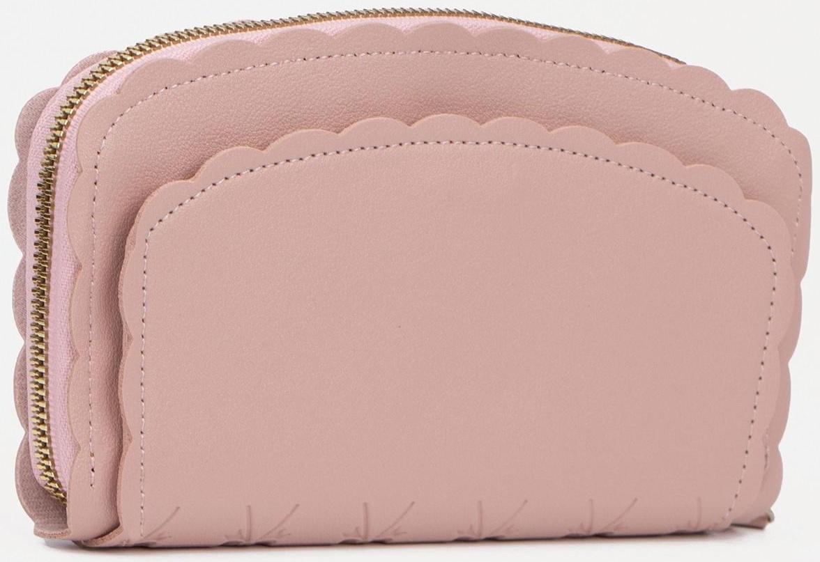 Кошелёк на молнии, цвет светло-розовый