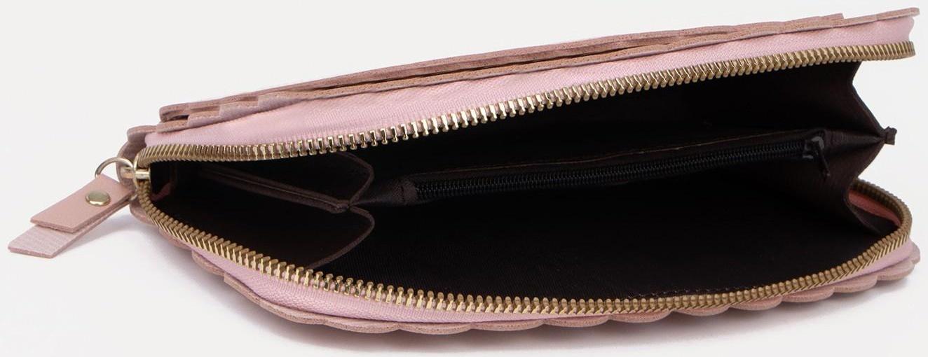 Кошелёк на молнии, цвет светло-розовый