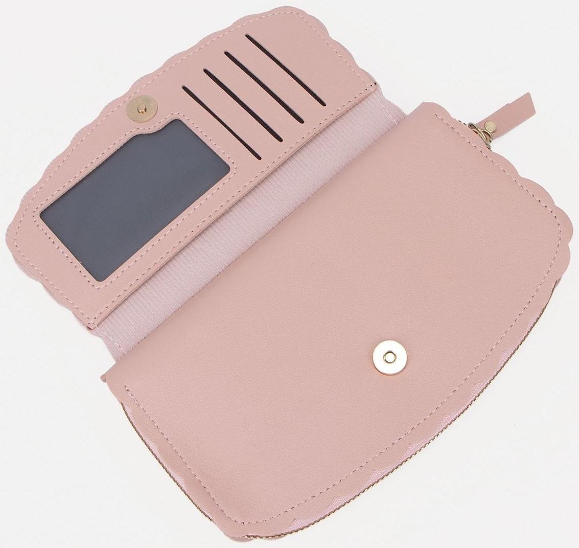 Кошелёк на молнии, цвет светло-розовый