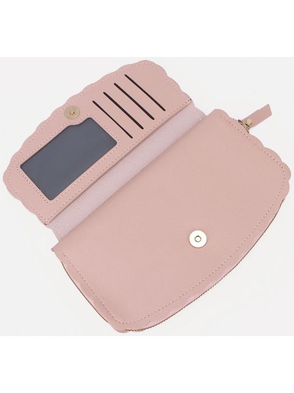 Кошелёк на молнии, цвет светло-розовый