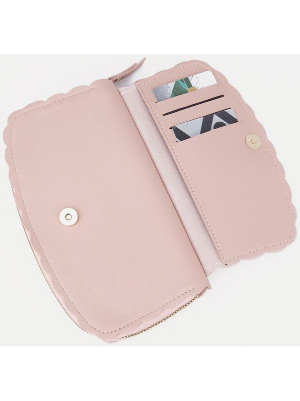 Кошелёк на молнии, цвет светло-розовый