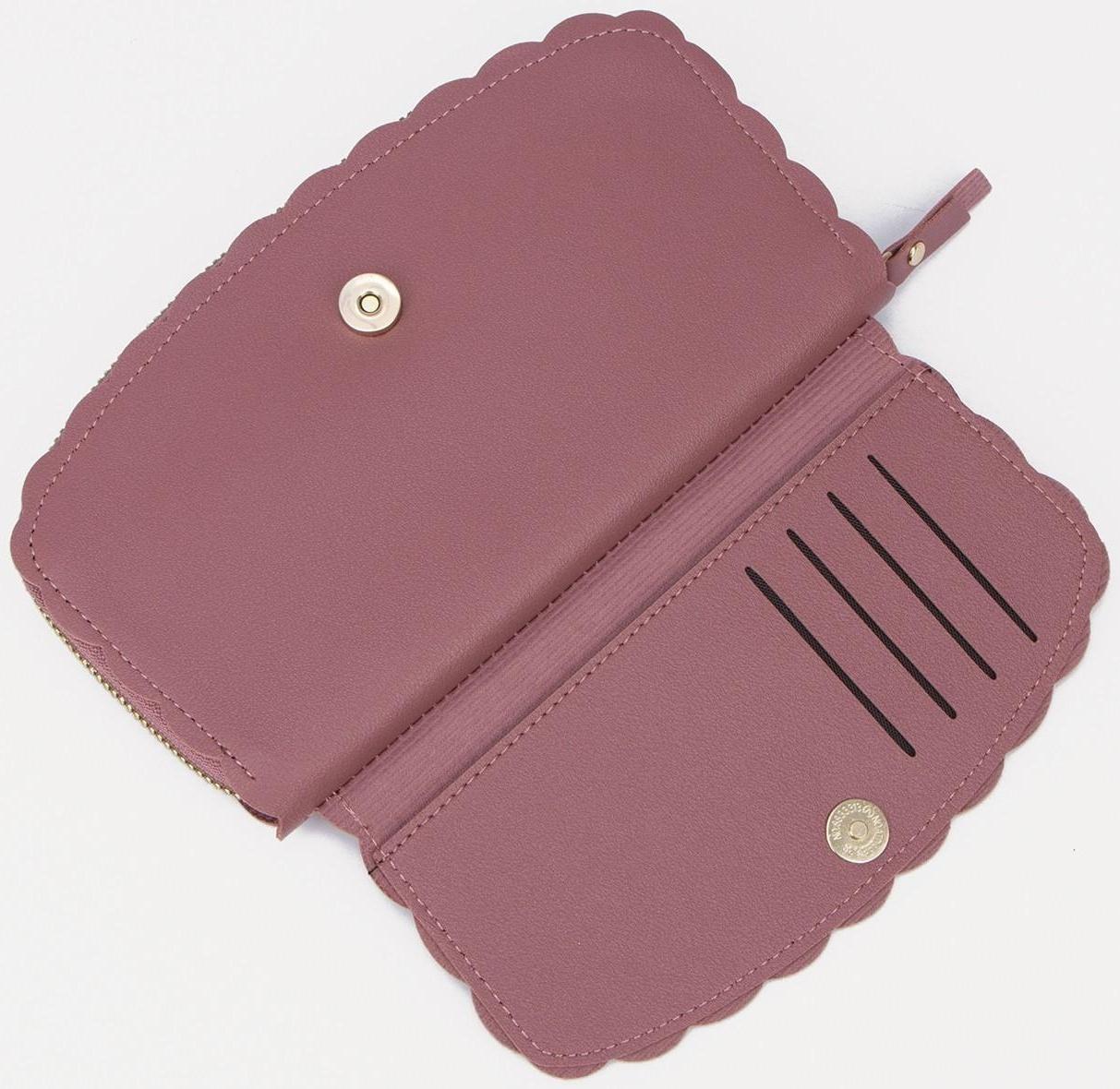 Кошелёк на молнии, цвет розовый