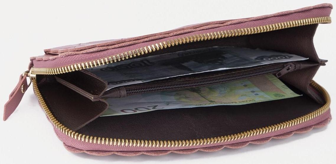 Кошелёк на молнии, цвет розовый