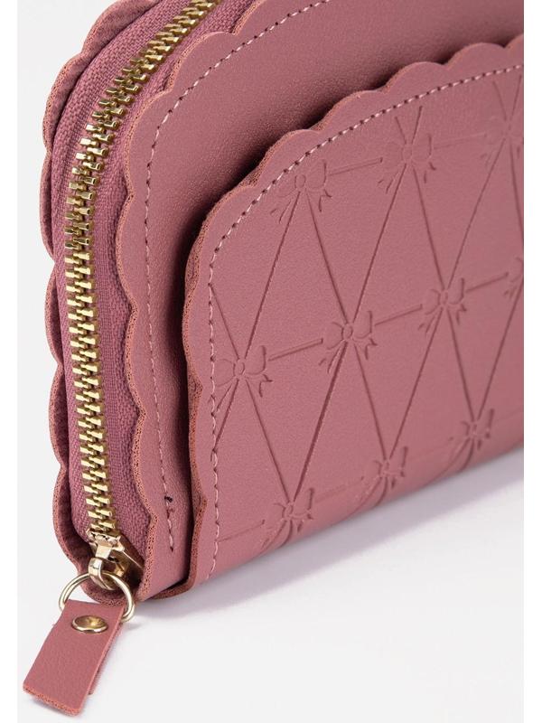 Кошелёк на молнии, цвет розовый