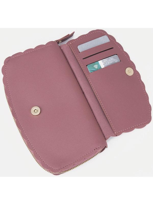 Кошелёк на молнии, цвет розовый