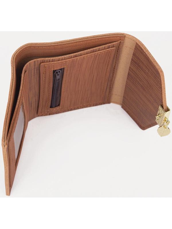 Кошелёк на кнопке, цвет коричневый