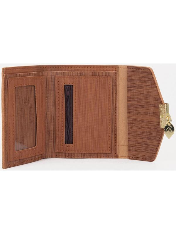 Кошелёк на кнопке, цвет коричневый