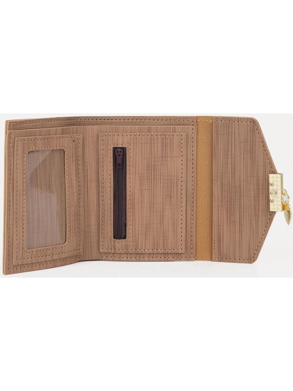 Кошелёк на кнопке, цвет бежевый