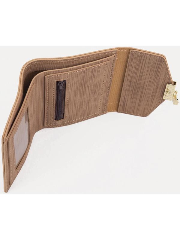 Кошелёк на кнопке, цвет бежевый