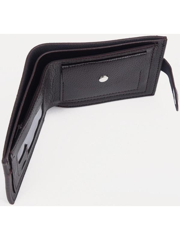 Портмоне на магните, для купюр, для карт, для монет, цвет тёмно-коричневый