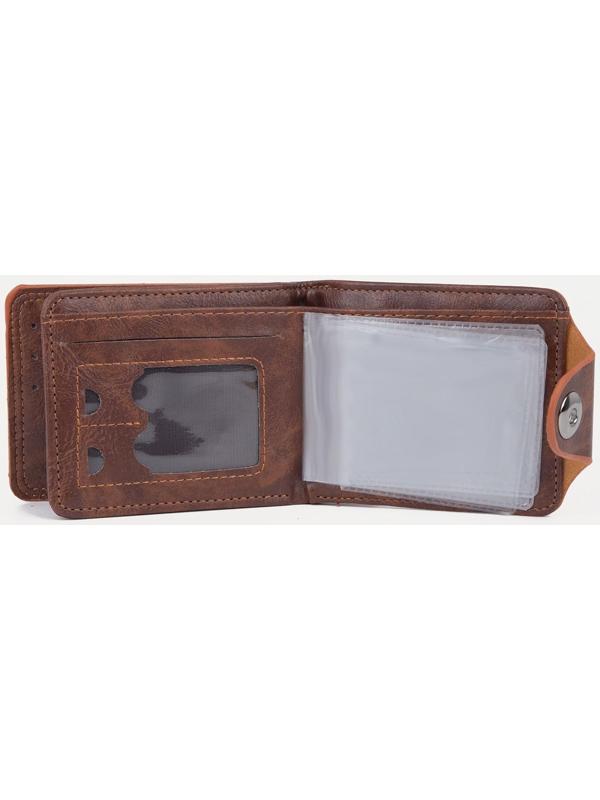 Портмоне на магните, для купюр, для карт, для монет, цвет светло-коричневый