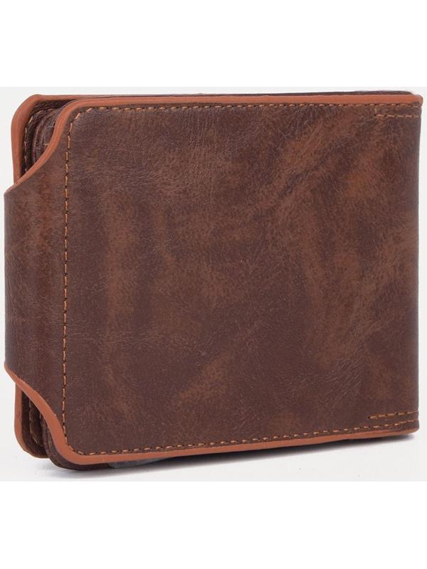 Портмоне на магните, для купюр, для карт, для монет, цвет светло-коричневый