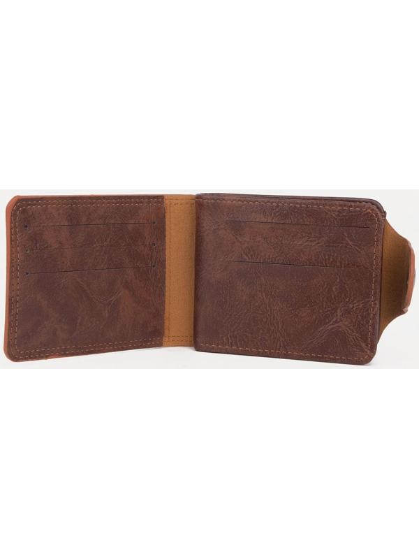 Портмоне на магните, для купюр, для карт, для монет, цвет светло-коричневый