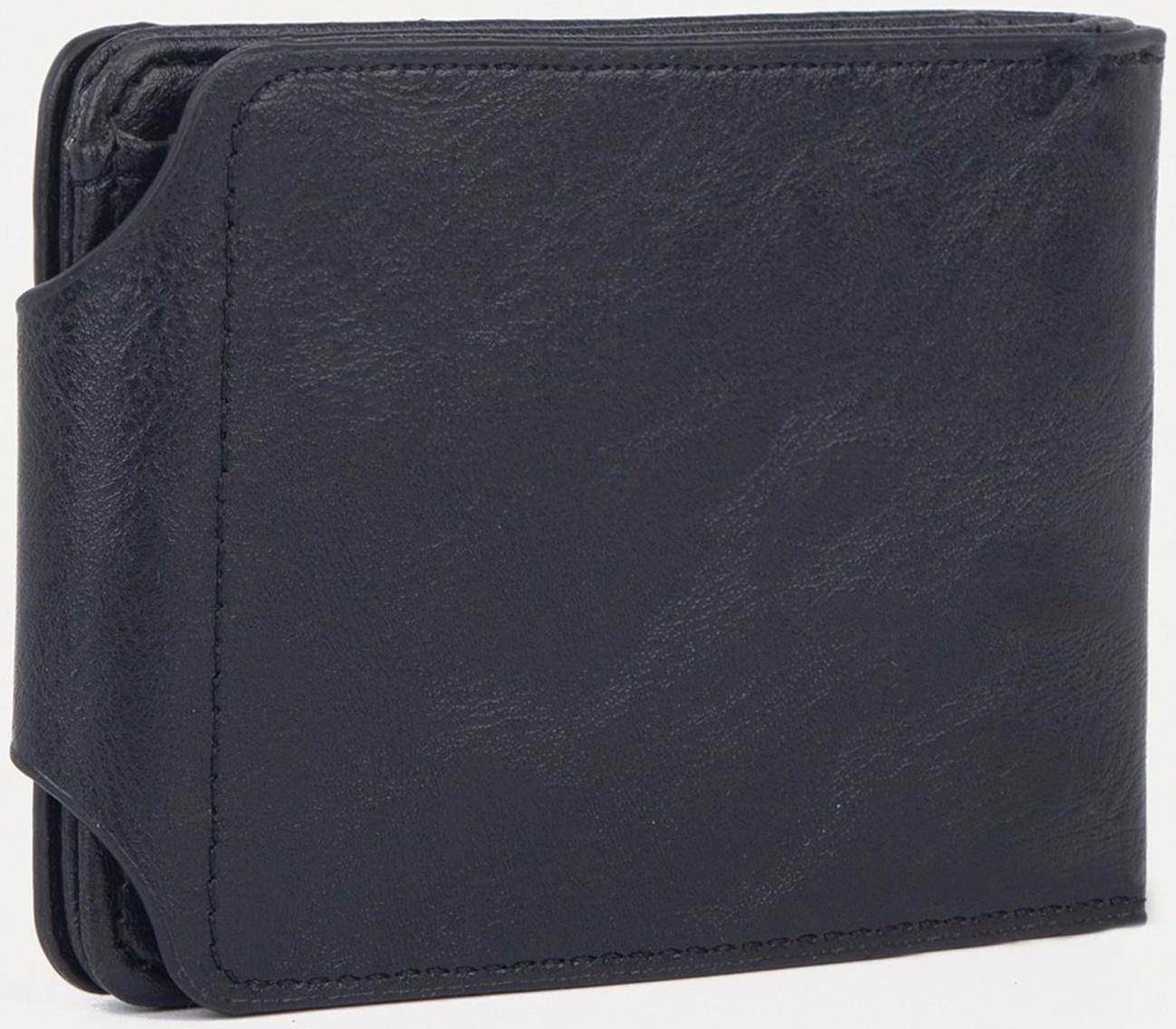 Портмоне на магните, для купюр, для карт, для монет, цвет чёрный