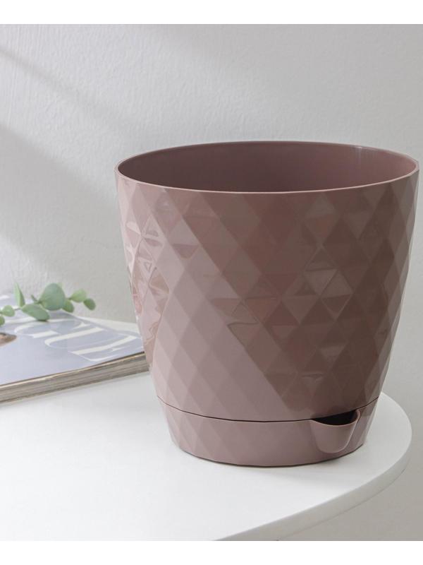 Горшок для цветов с прикорневым поливом «Румба», 3 л, цвет мокко