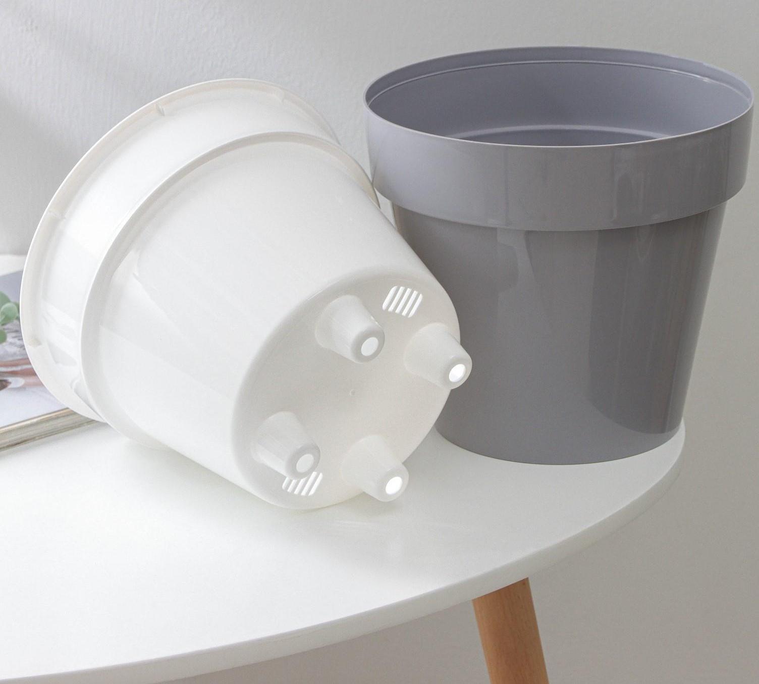 Кашпо для цветов со вставкой «Порто», 3,5 л, цвет серый