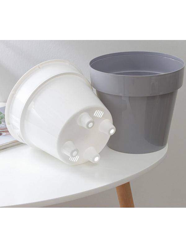 Кашпо для цветов со вставкой «Порто», 3,5 л, цвет серый