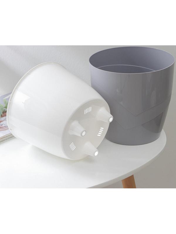 Кашпо для цветов со вставкой «Грация», 4,5 л, цвет серый