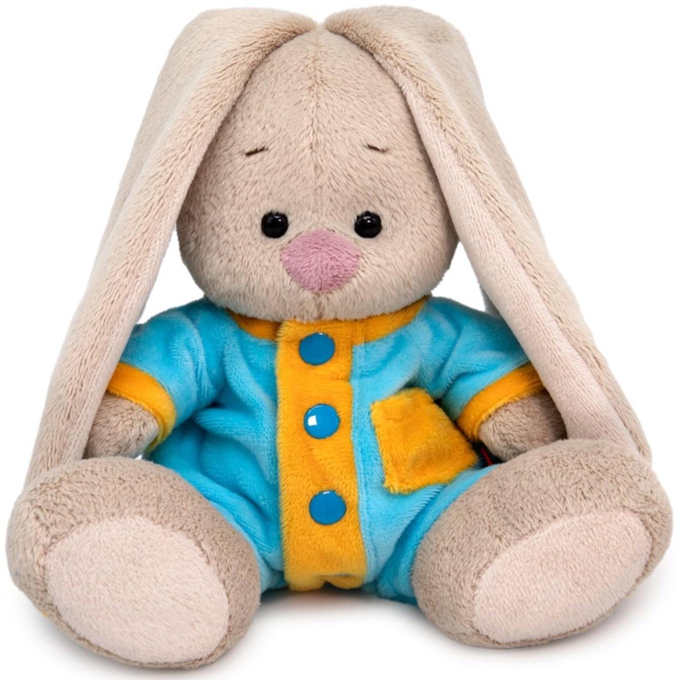 Мягкая игрушка «Зайка Ми в голубом комбинезоне», 15 см