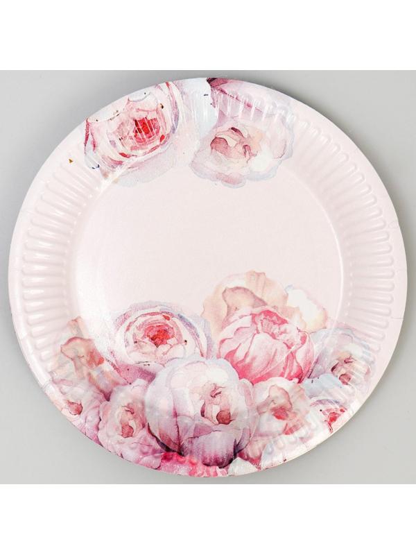 Набор бумажной посуды «Нежные пионы»