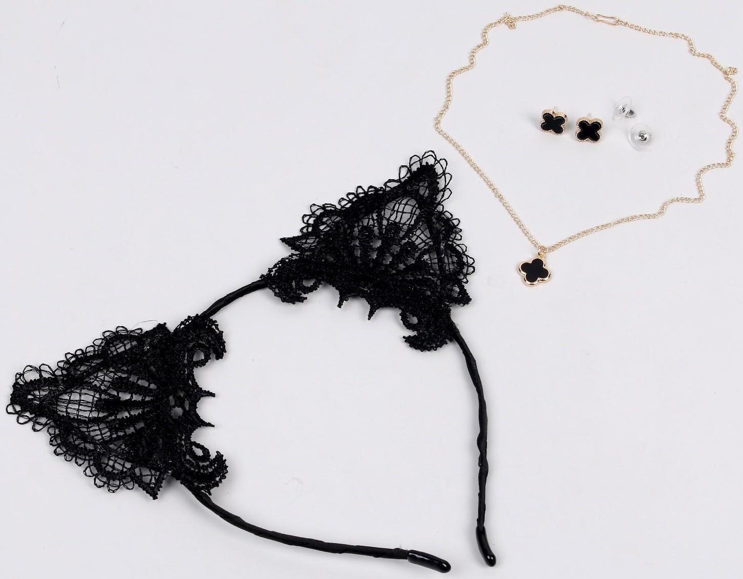 Карнавальный набор «Кошечка» (ободок+ чокер+ серьги)