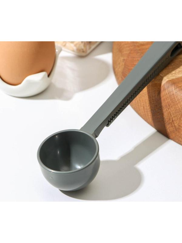 Ложка мерная с зажимом, 18×4,3×3 см, цвет МИКС