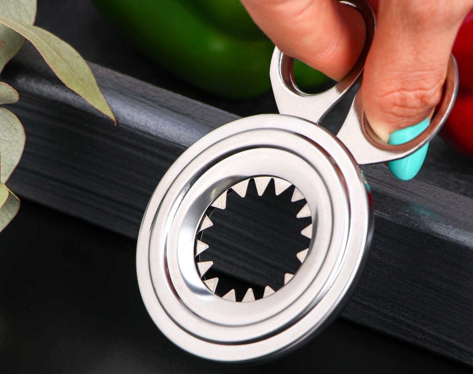 Ножницы для яиц, 10×8×0,7 см, диаметр отверстия 3,3 см, нержавеющая сталь