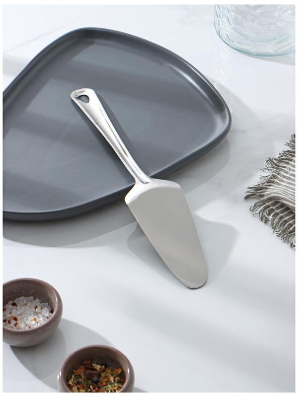 Лопатка из нержавеющей стали Доляна «Виктория», 28,5×5 см, цвет серебряный