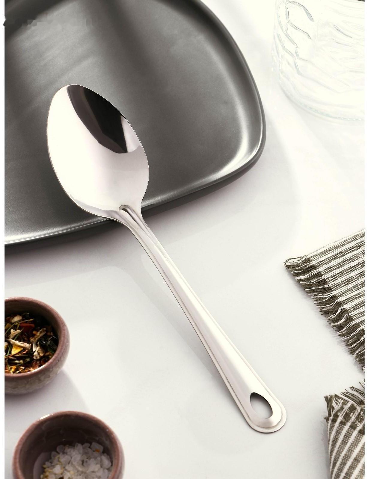 Ложка гарнирная из нержавеющей стали Доляна «Виктория», 30 мл, h=25 см, цвет серебряный