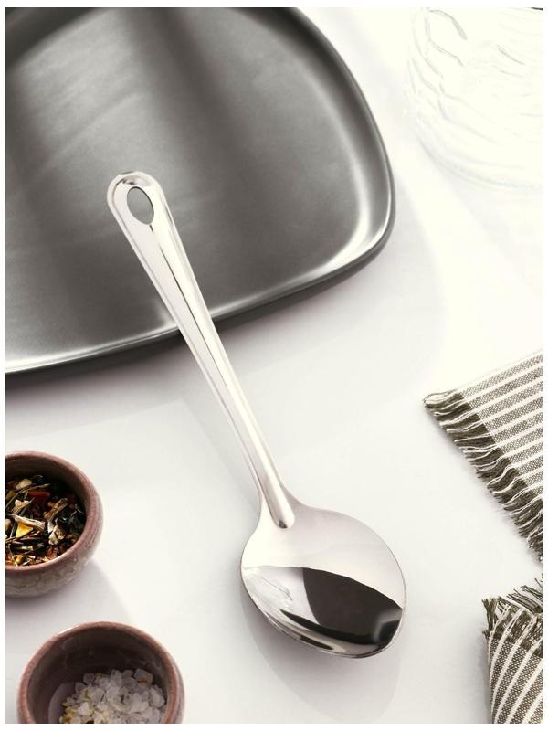 Ложка гарнирная из нержавеющей стали Доляна «Виктория», 30 мл, h=25 см, цвет серебряный