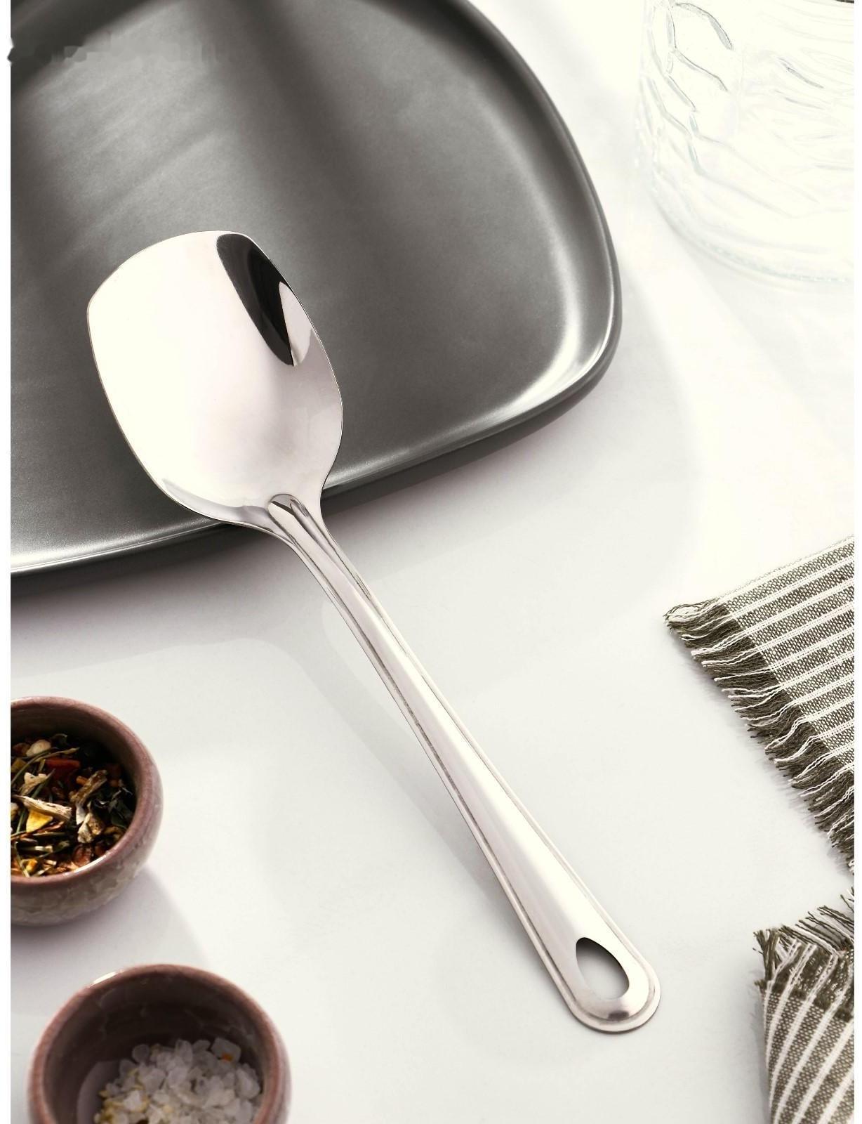 Ложка гарнирная из нержавеющей стали Доляна «Виктория», 25 мл, 24×6 см, квадратная, цвет серебряный