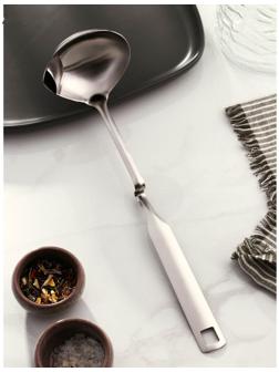 Половник из нержавеющей стали Доляна Bend, 30×9 см, цвет серебряный