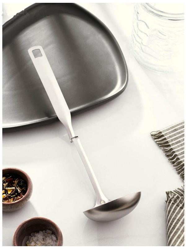 Половник из нержавеющей стали Доляна Bend, 60 мл, 29,5×8 см, цвет серебряный