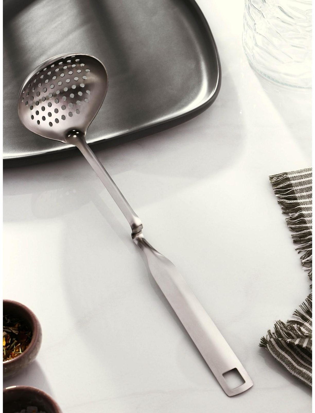 Шумовка из нержавеющей стали Доляна Bend, h=29,5 см, цвет серебряный