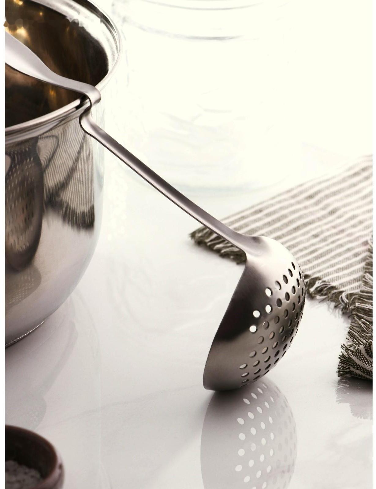 Шумовка из нержавеющей стали Доляна Bend, h=29,5 см, цвет серебряный