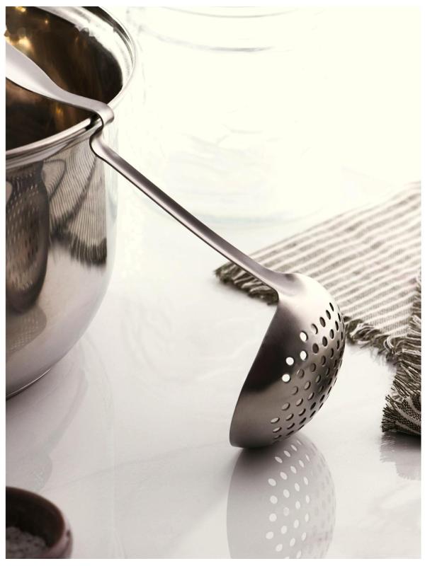 Шумовка из нержавеющей стали Доляна Bend, h=29,5 см, цвет серебряный