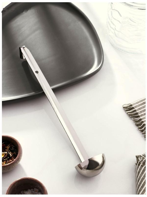 Половник из нержавеющей стали Доляна Everyday, 30 мл, 27×5 см, цвет серебряный