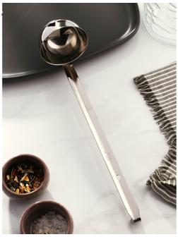 Половник из нержавеющей стали Доляна Everyday, 90 мл, 28×6,5 см, цвет серебряный